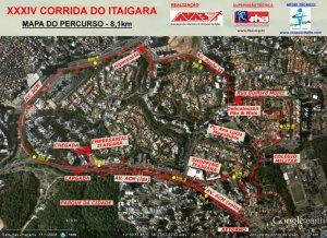 Mapa do percurso da Corrida do Itaigara 2014