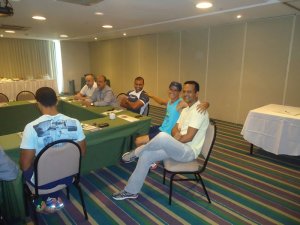 No encontro houve também momentos de descontração entre os treinadores (Foto: ATEC-BA)