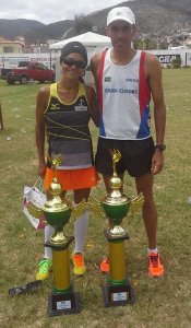 Marily dos Santos e José NIlson de Jesus foram os vencedores da 29ª Corrida Duque de Caxias de Jacobina (Foto: arquivo pessoal do treinador Gilmário Mendes)